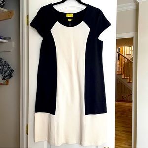 Maeve by Anthropologie black / cream dress with stretch size Large new with tags